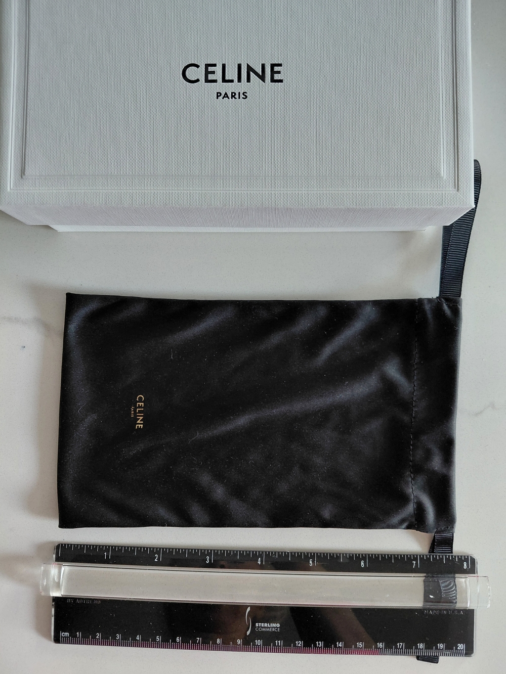 Celine White Box with Black Satin Dust Bag - Picture 2 of 3